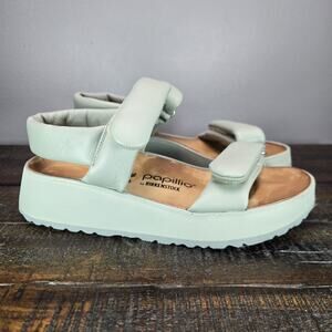 Papillio Theda Womens 7 Mens 5 EU 38 Narrow Leather Sandals Pure Sage Green